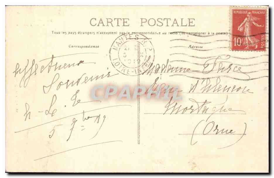 CPA Nantes Le chateau Dobre — Verso