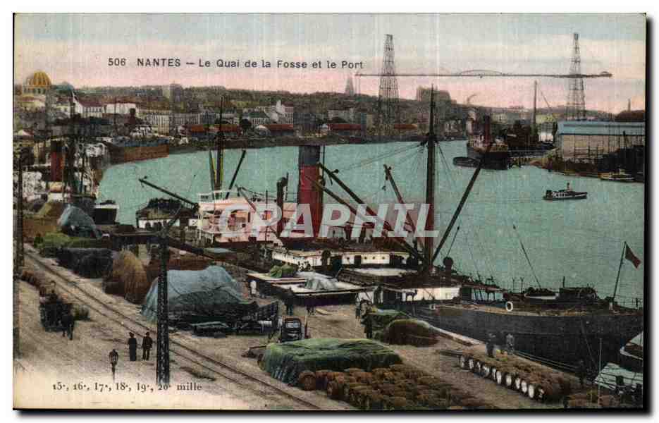 NANTES — Le Quai de la Fosse und der Hafen — anonymer Verlag, Nr. 506