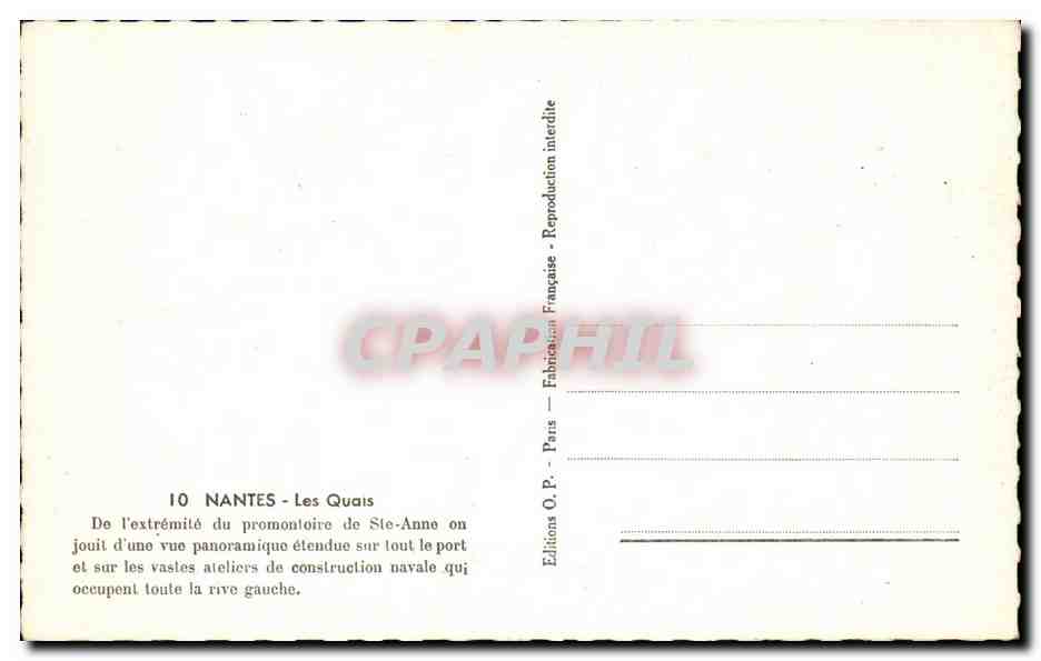Nantes CPA Les quais — Rückseite