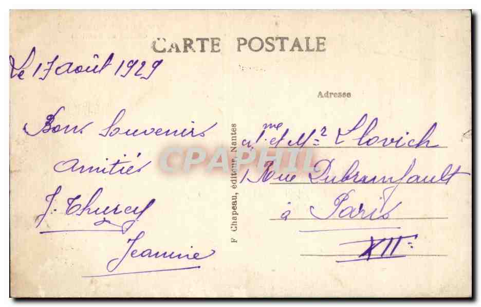 CPA La Baule Chateau du remblai — Rückseite