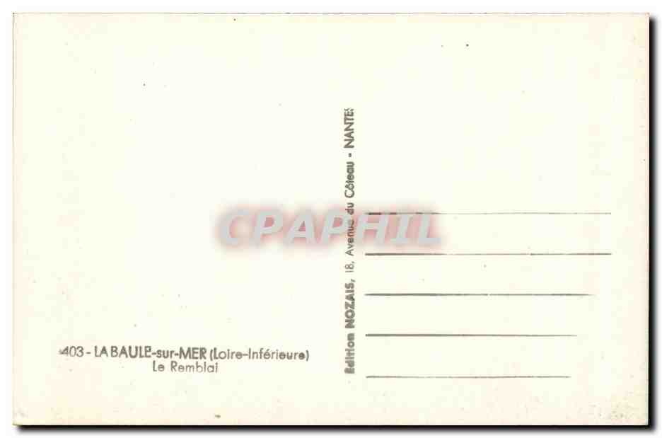 CPA La Baule Le remblai  — Verso