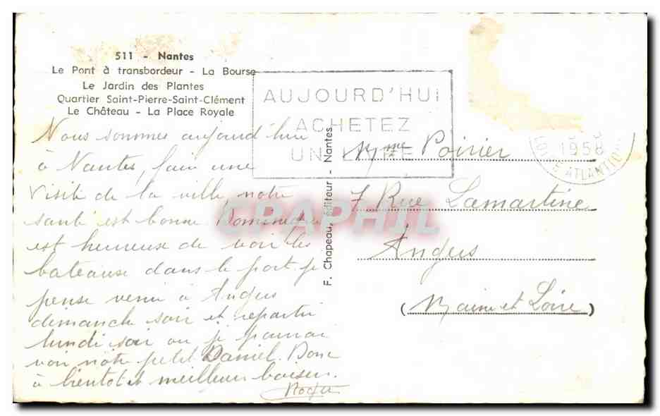 CPA Nantes  — Verso