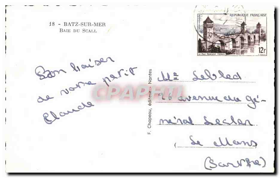CPA Batz Baie du Scall — Rückseite