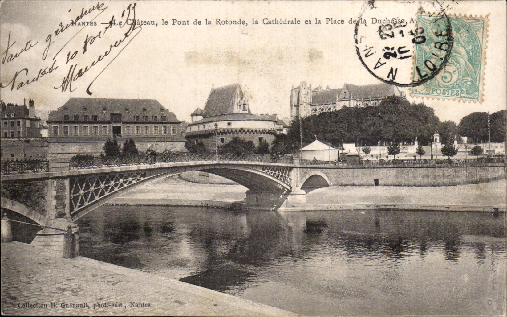 CPA Nantes Le chateau Le pont de la rotonde 