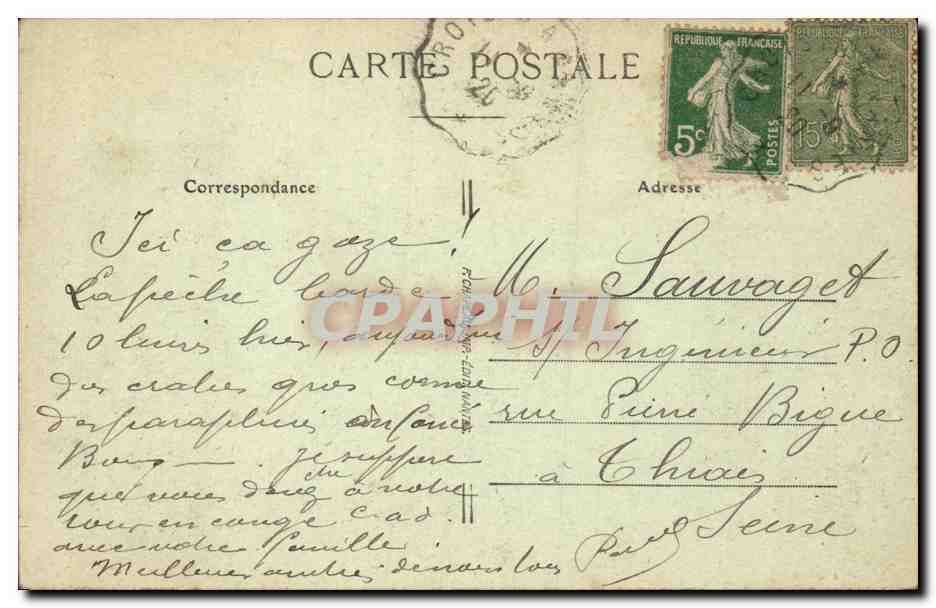 CPA Batz la jetee par gros temps — Rückseite