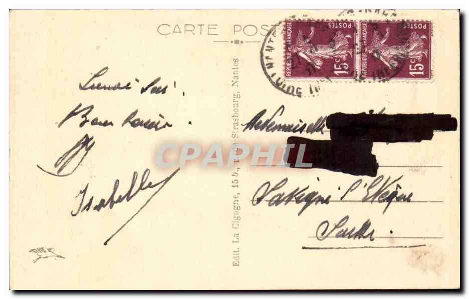 CPA Nantes Chateau de la duchesse Anne Le puits — Verso
