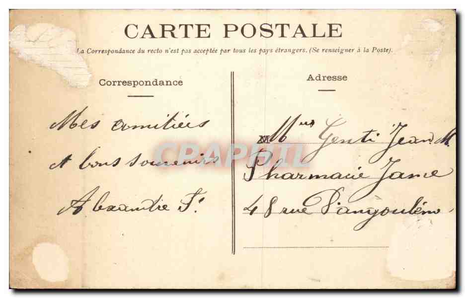 CPA St Nazaire La Normandie Bateau — Rückseite