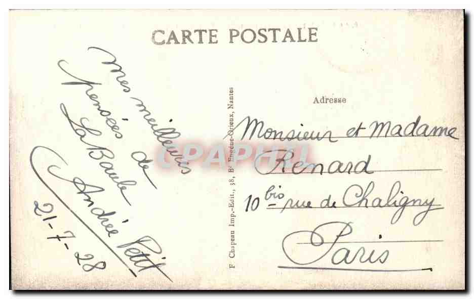 CPA La Baule les Pins Parc des Dryades La montee du belvedere — Rückseite