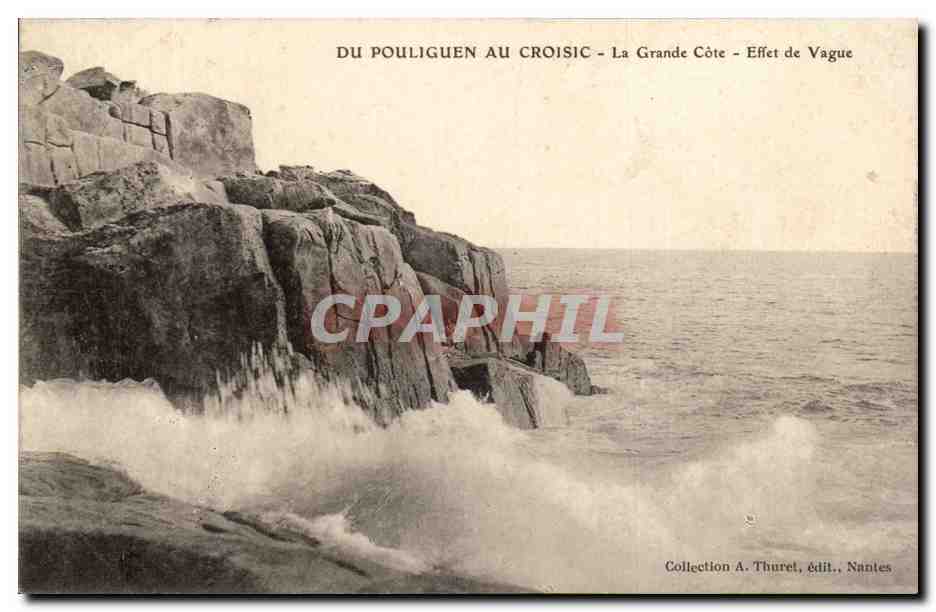 Du Pouliguen au Croisic - La Grande Côte - Effet de Vague — Collection A. Thurel, édit., Nantes