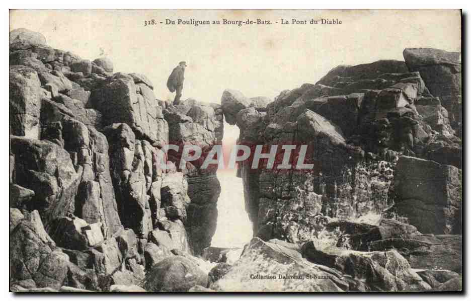 CPA Du Pouliguen au Bourg de Batz Le pont du diable