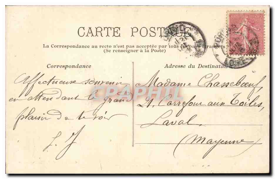 CPA Pornic au clair de lune Le chateau et l'entree du port — Rückseite