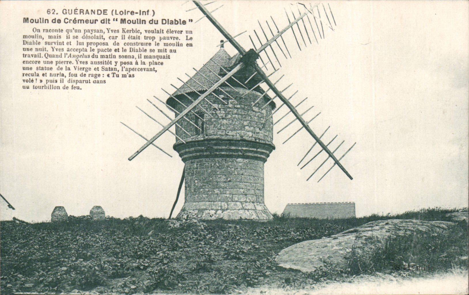 Guerande CPA Moulin de Cremeur dit Moulin du diable Wind mill