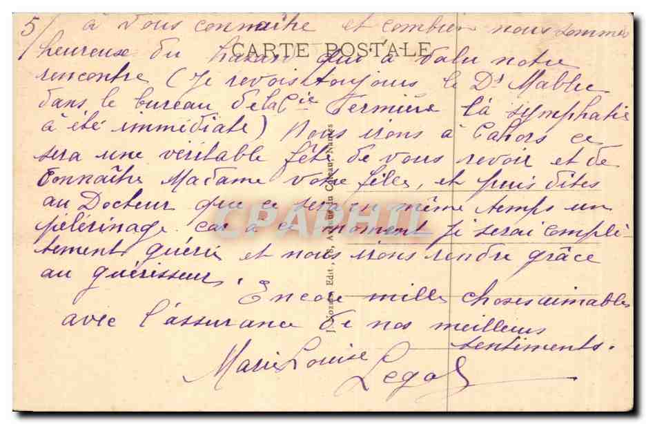 CPA Nantes Le theatre Graslin — Verso