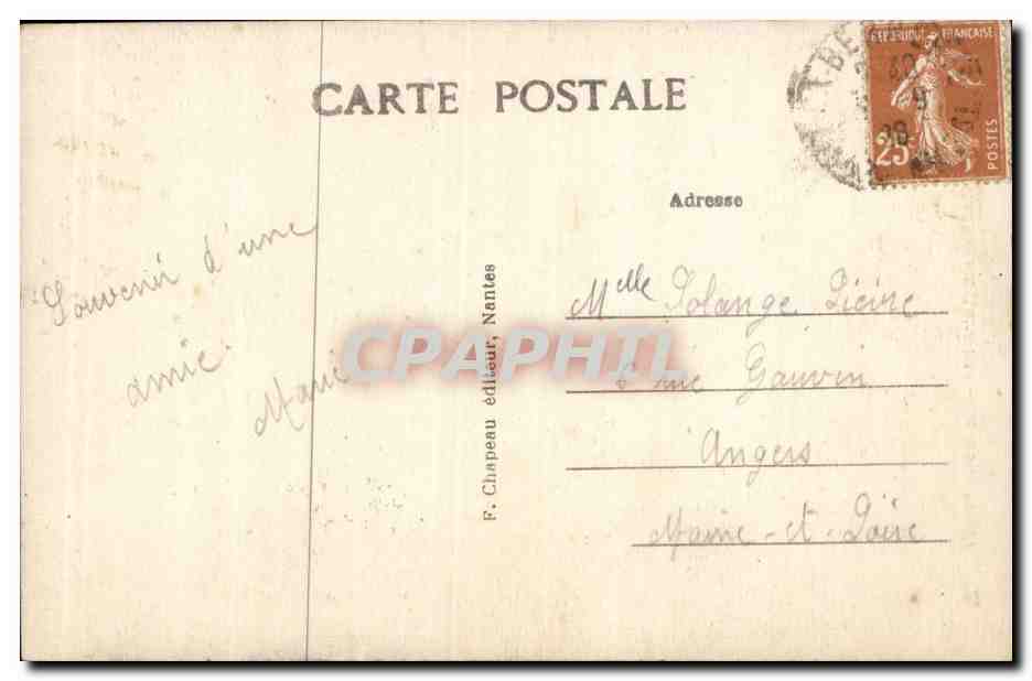 CPA La Bernerie La grotte percee — Rückseite