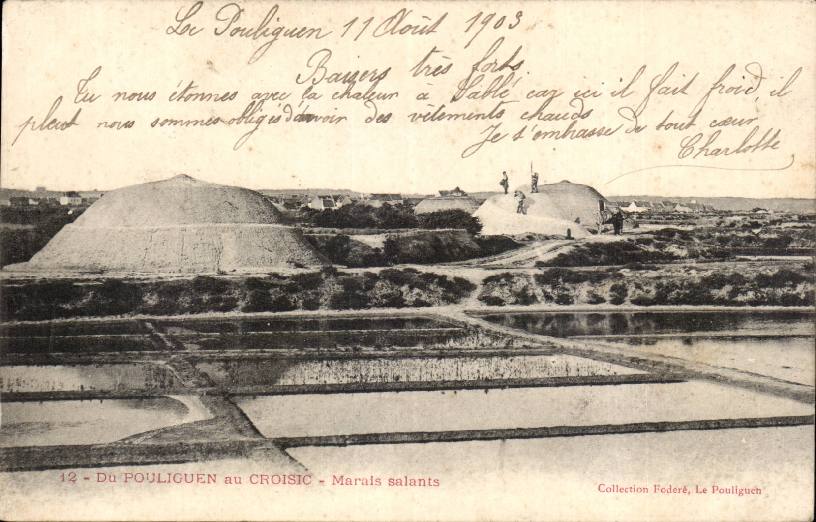 Du Pouliguen au Croisic - Marais salants - CPA 