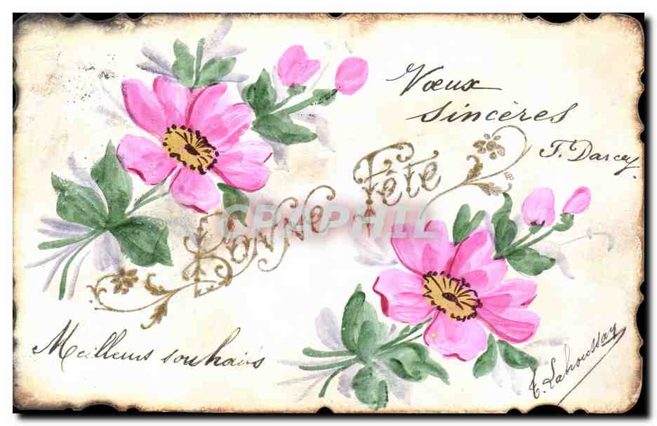 Fleurs - Flowers - Voeux Sinceres - Bonne Fete - CPA 