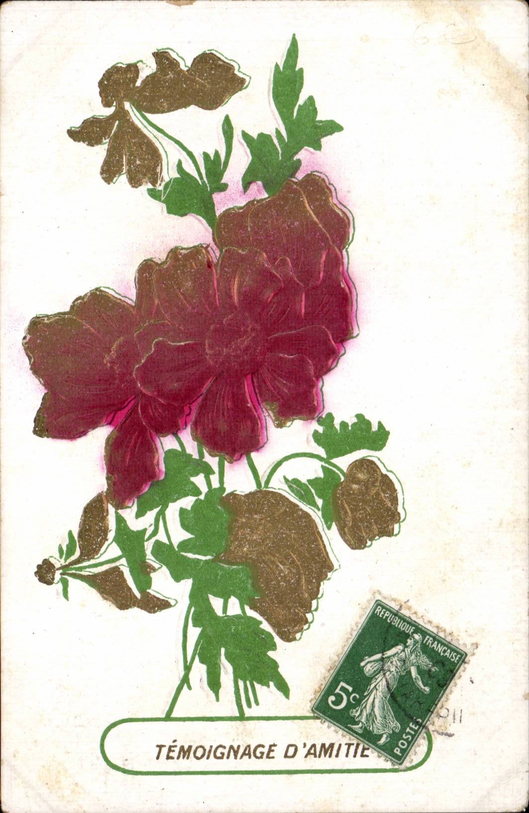Fleur de pavot — Témoignage d'amitié — Éditeur non identifié