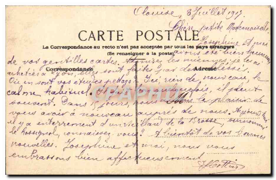Fleurs - Flowers - Victor Hugo - flowered book - CPA  — Verso