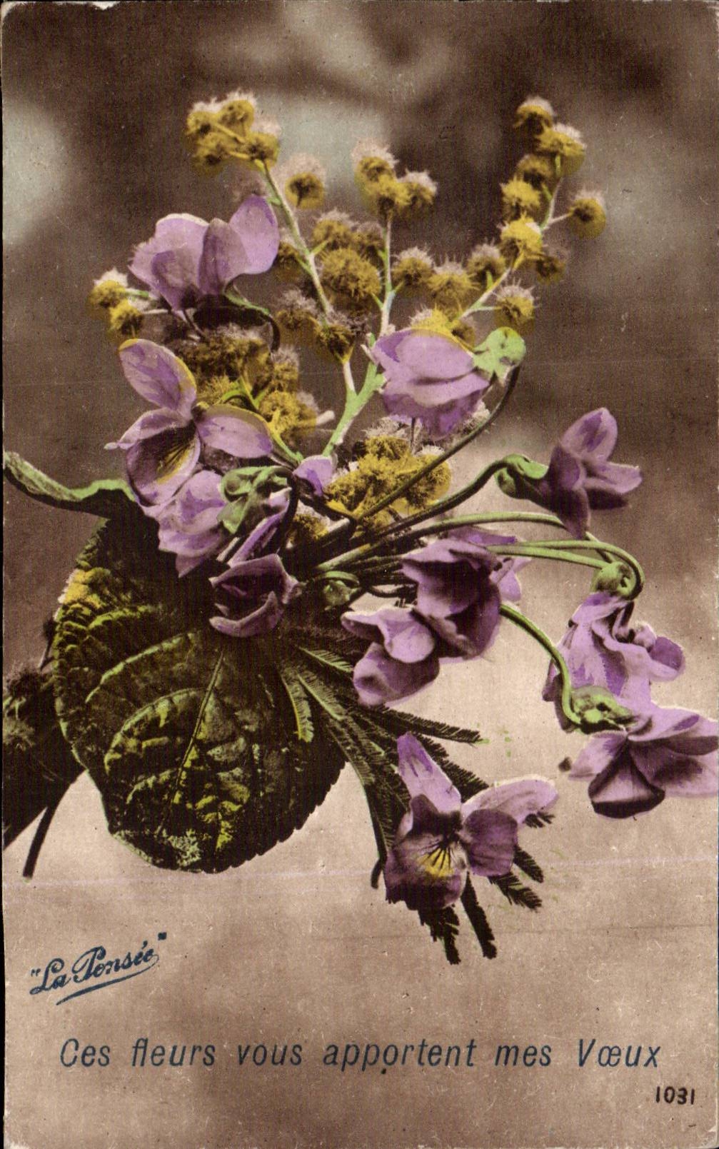 Flowers - Fleurs - Wild flower bouquet - CPA 