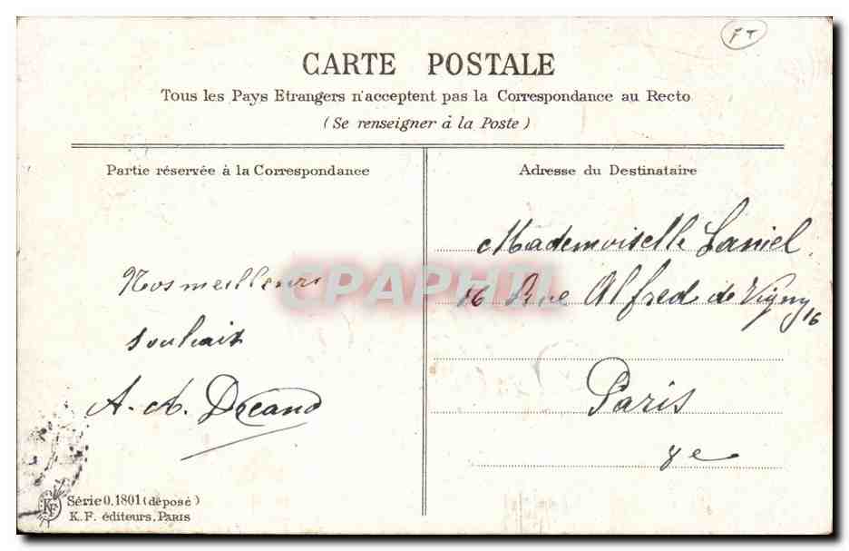 Fetes - Holiday - Bonnee - Annee - Happy New Year - Oiseaux - Birds - horseshoe - fer a cheval - CPA  — Rückseite
