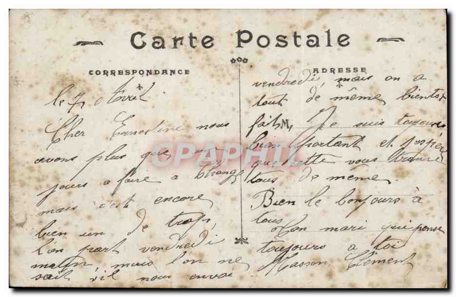Fantaisie - Homme - Langage des Fleurs - Flowers - Man - CPA  — Rückseite
