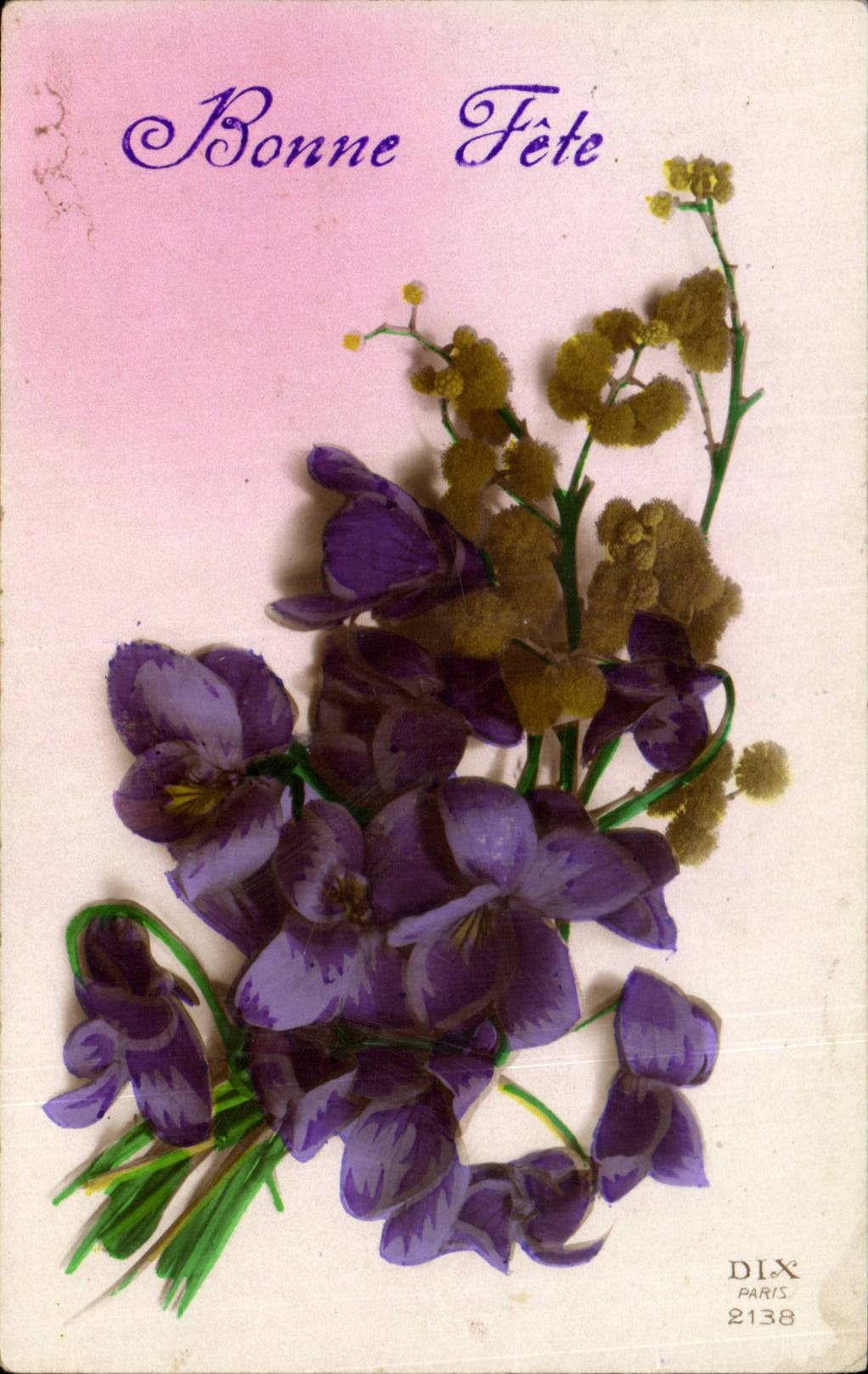 Fleurs - Flowers - Bonne Fete - CPA 
