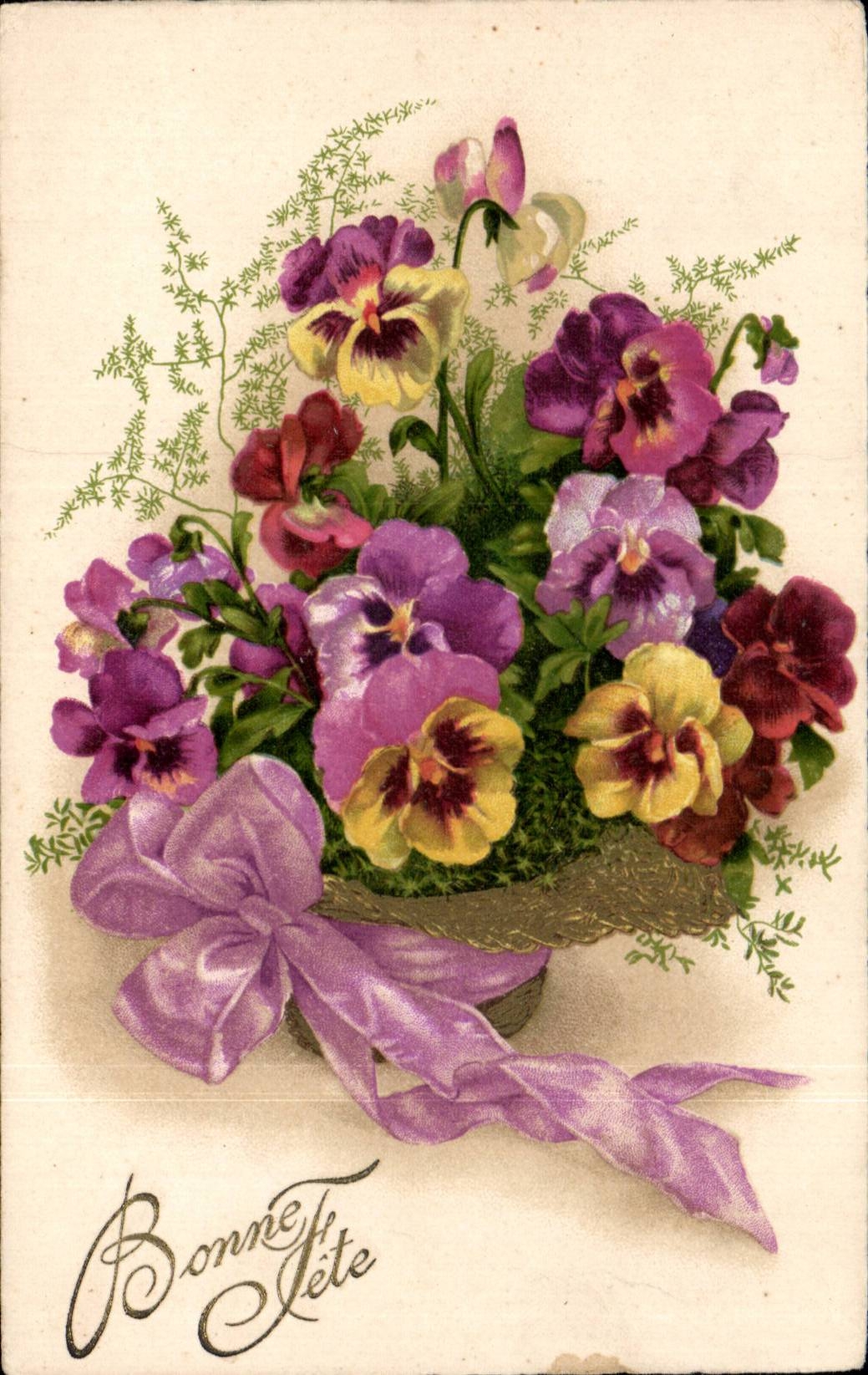 Fleurs - Flowers - Pensee - Pansy - CPA 