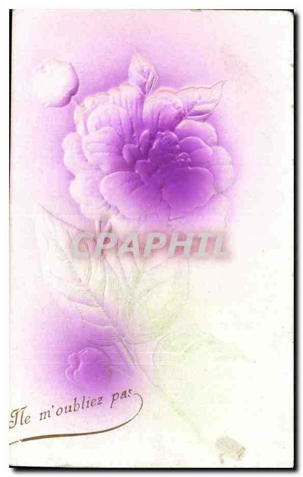 Fleurs - Flowers - Subtle embossed flower - CPA 
