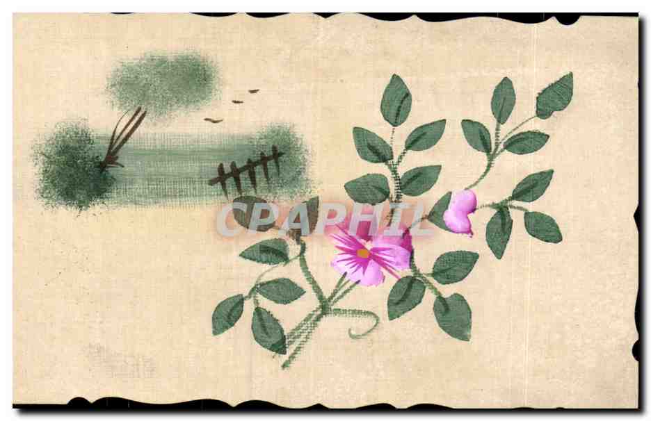 Fleurs - Flowers - little white flowers - CPA 