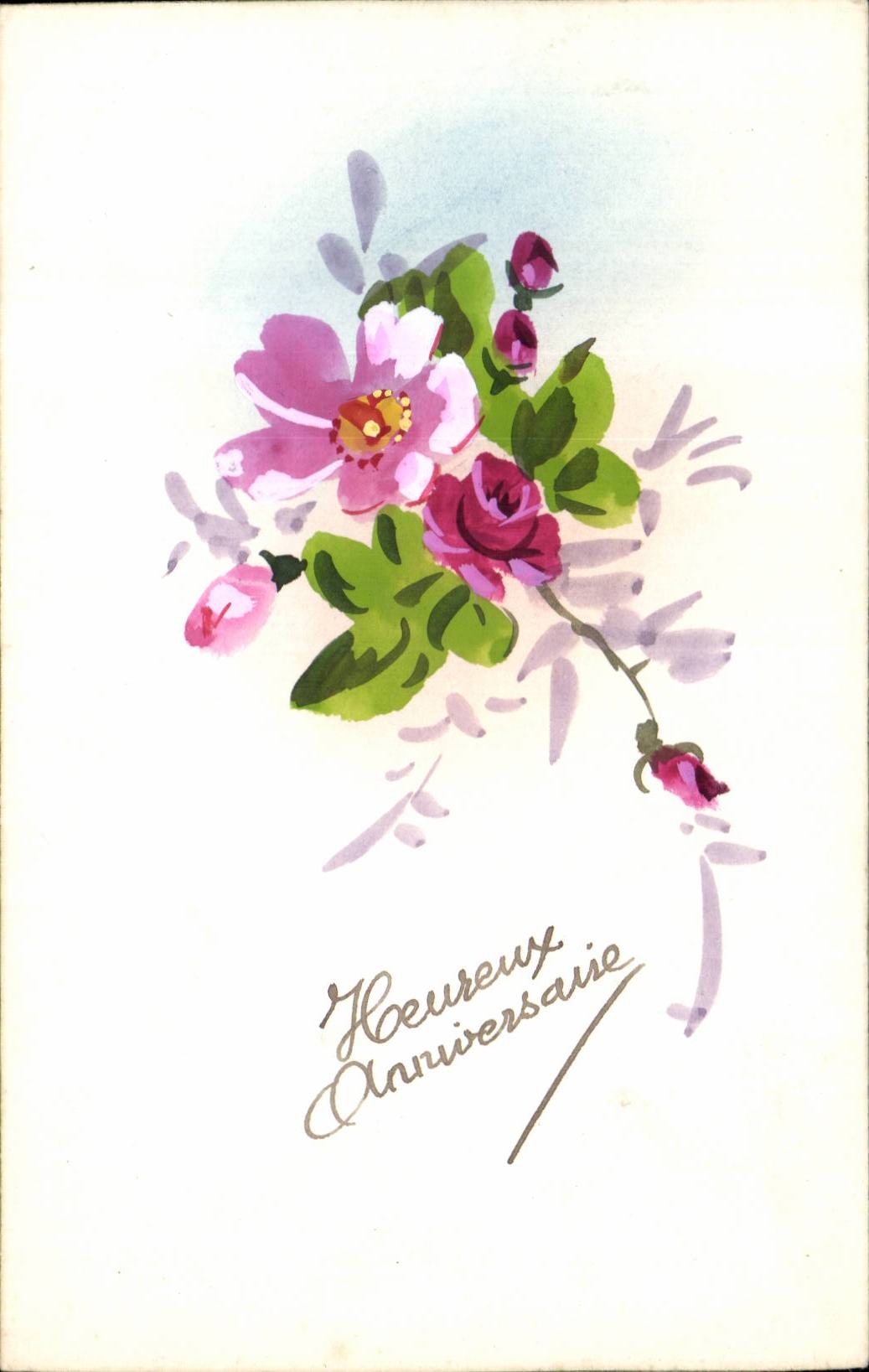 Fleurs - Flowers - Pretty little bouquet - CPA 