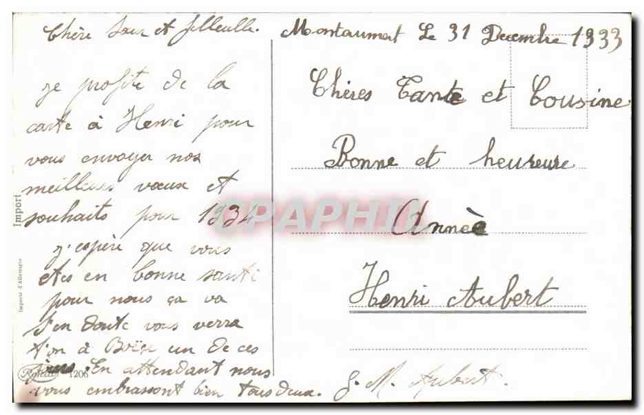 CPA Fantaisie Fer a cheval Bonne annee — Rückseite