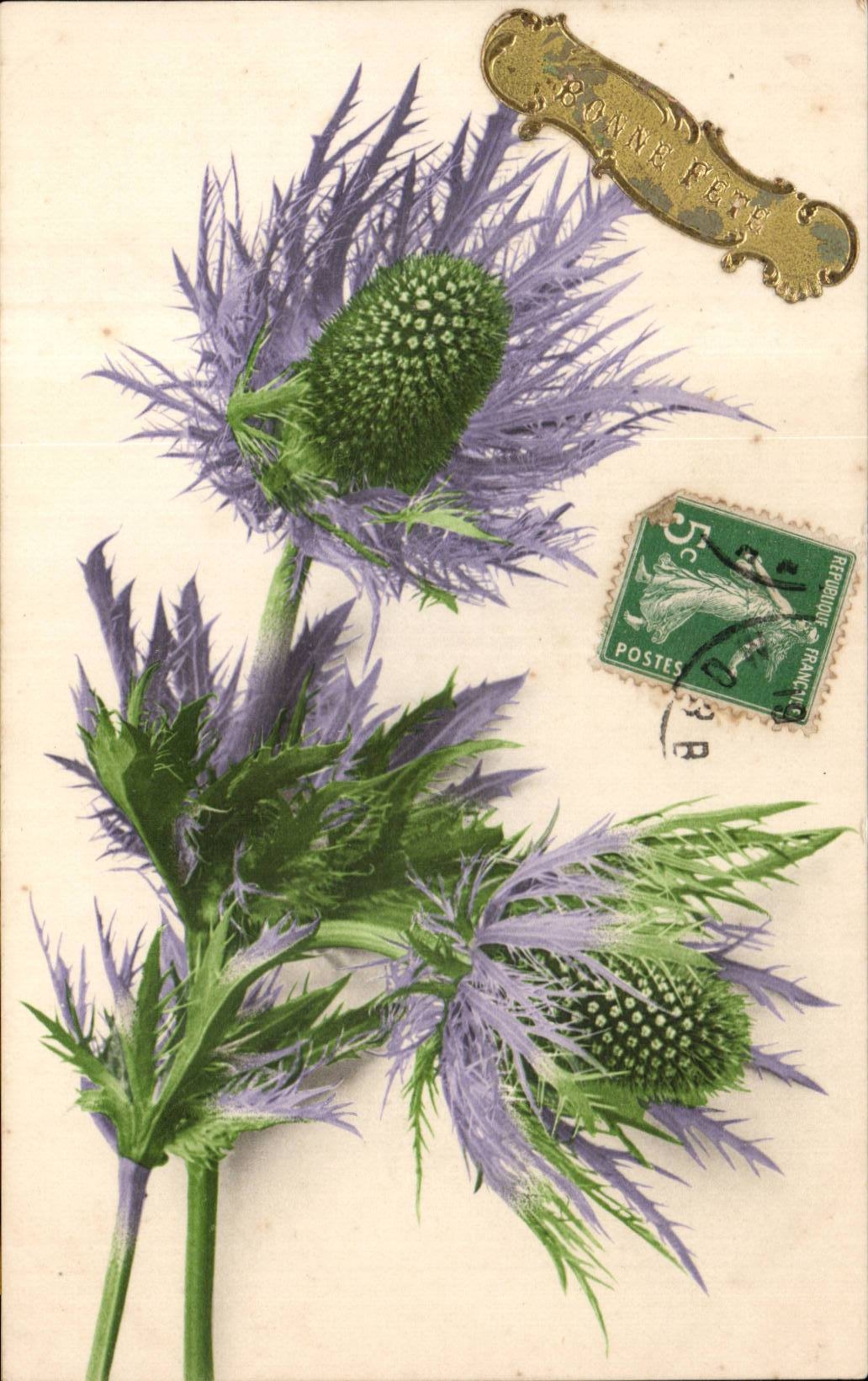 CPA Fantaisie Fleur Bonne fete