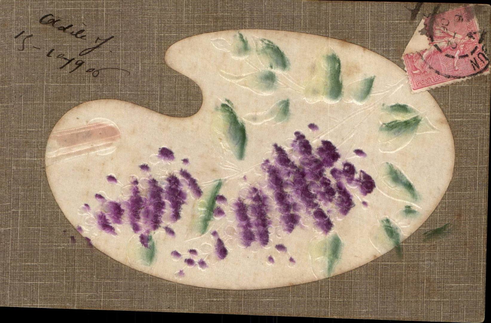 Palette de peintre — fleurs de lavande — éditeur Union postale universelle