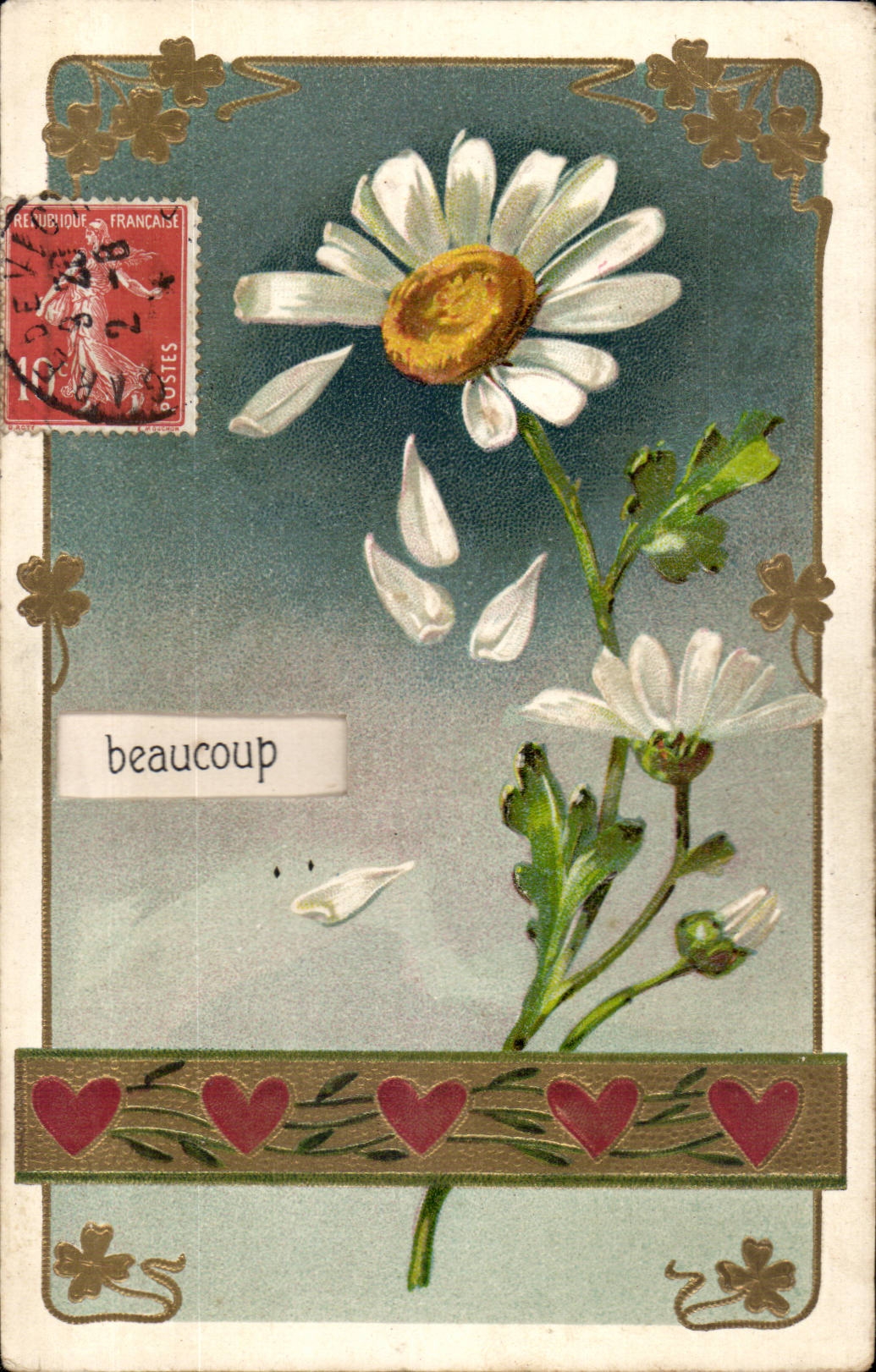 Fleurs - Flowers - daisy - CPA CARTE A SYSTEME