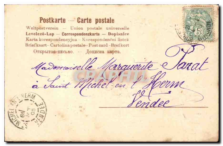 Bonne année — décor floral et paysage — éditeur non identifié — Rückseite