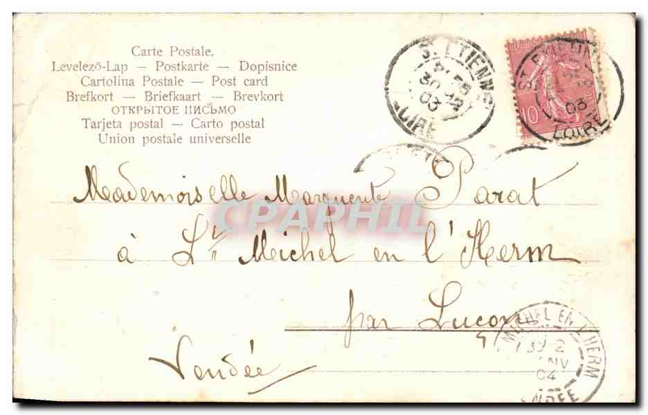 Fetes - Heureuse Annee - Happy New Year - Fleurs - Flowers - Oiseau - Bird - trefle - four leaf clover - CPA  — Rückseite