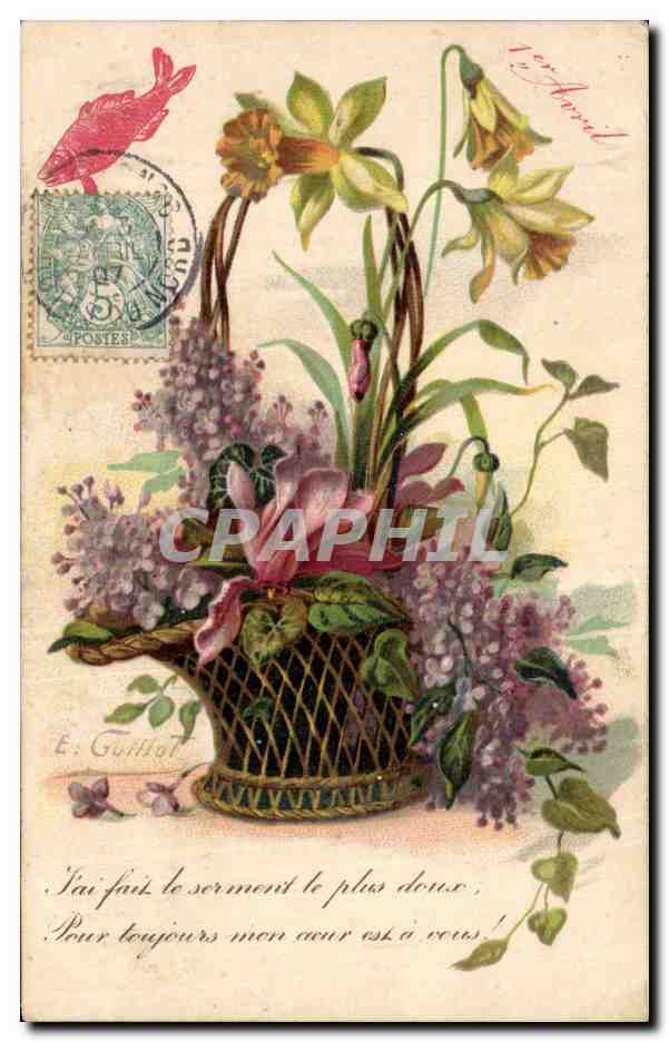 Bouquet de fleurs — 1er Avril — E. GUNOT
