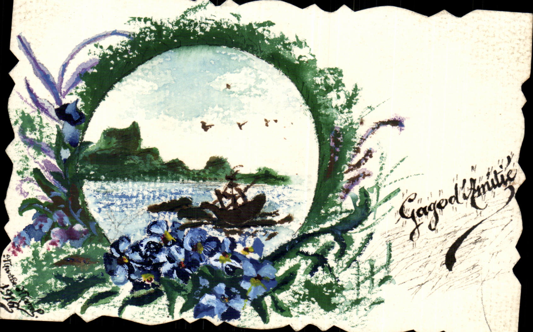 Fleurs - Flowers - Lacy sea scene - CPA 