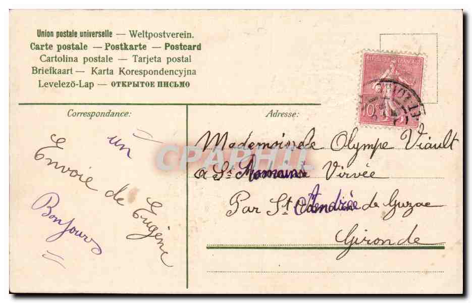 Fleurs - Flowers - baskets of flowers - Victorian - CPA  — Rückseite