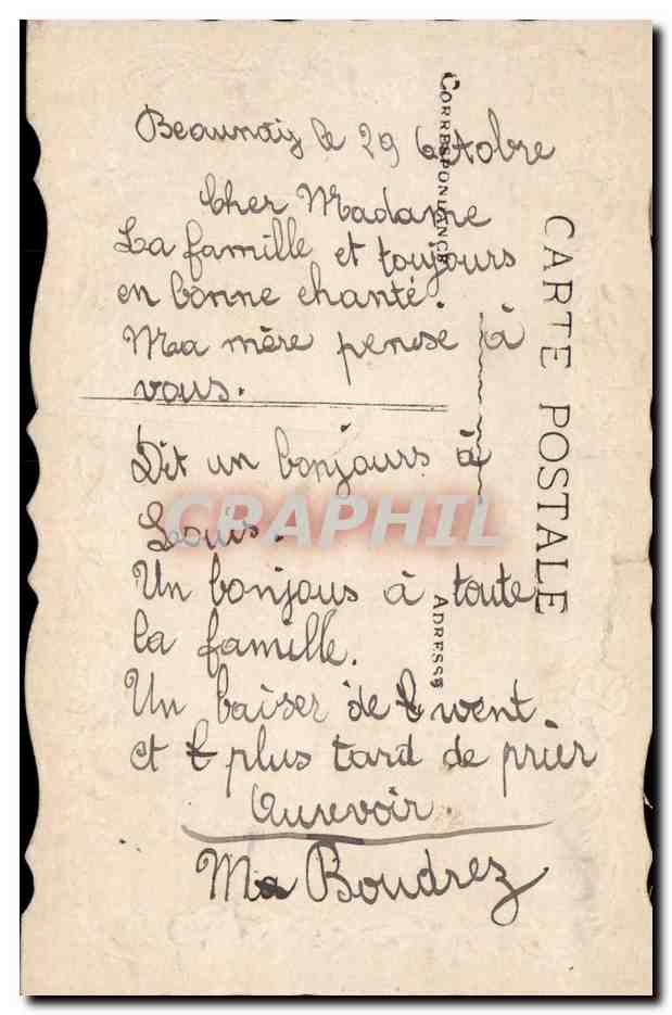 Fleurs - Flowers - Victorian plant graphic - CPA  — Verso