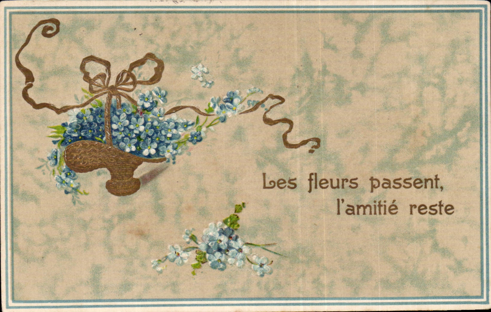 Fleurs - Flowers - Victorian - basket of flowers - CPA 