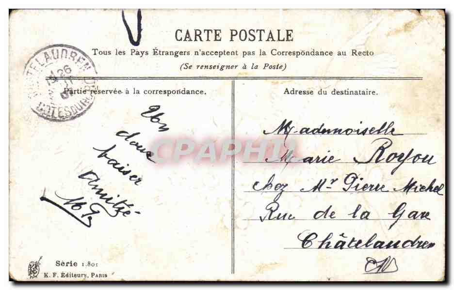 Fleur - Flowers - victorian - pretty bouquet - doves - oiseau - CPA  — Rückseite