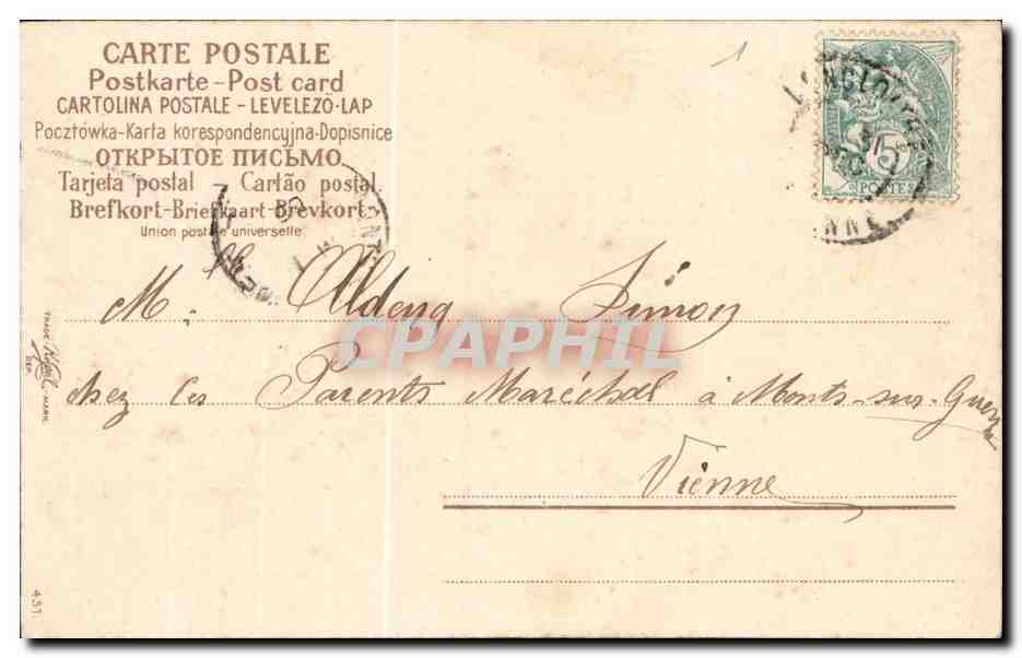 Fleur - Flowers - victorian - pretty wildflowers with wheat - CPA  — Back