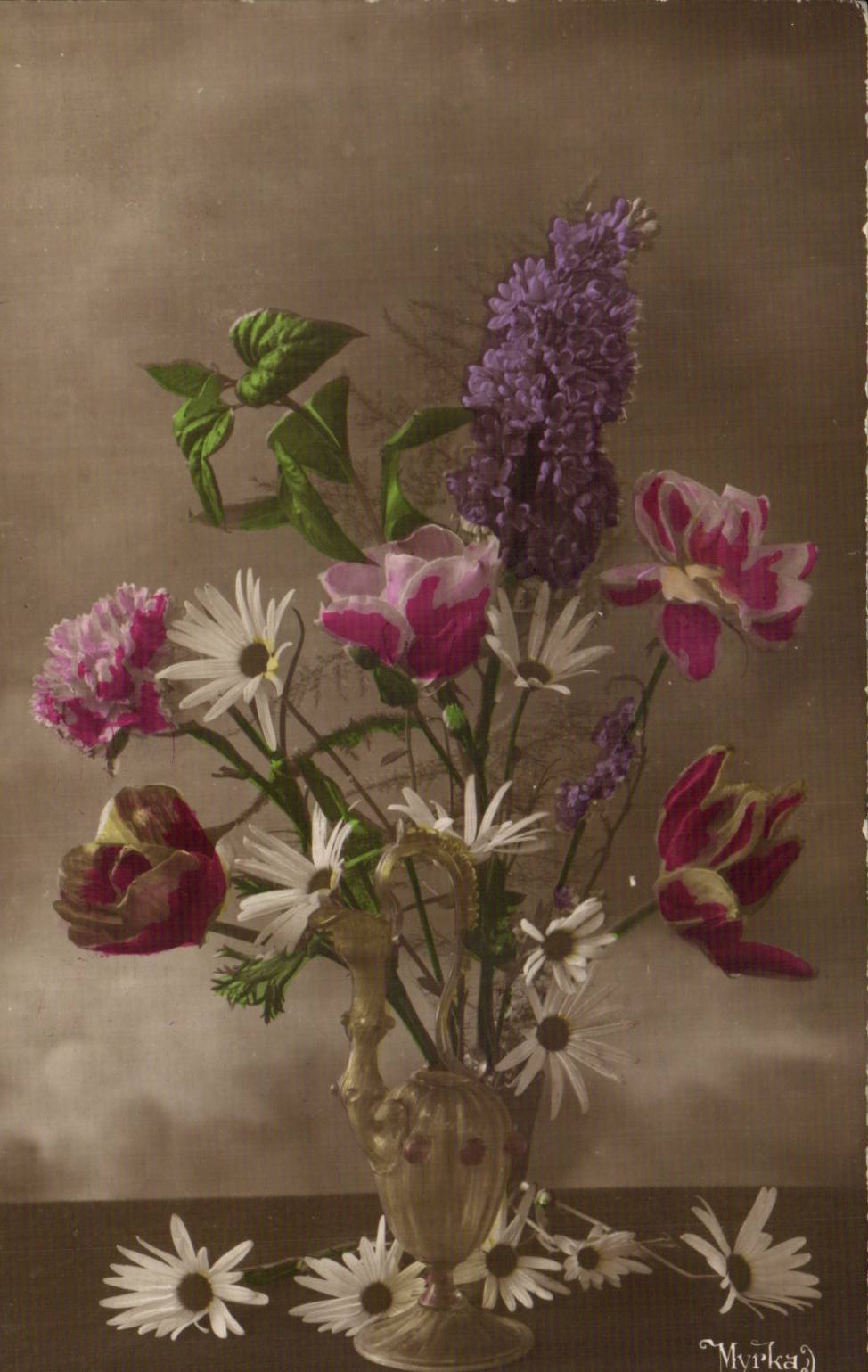 Fleurs - Flowers - colorful flowers - CPA 