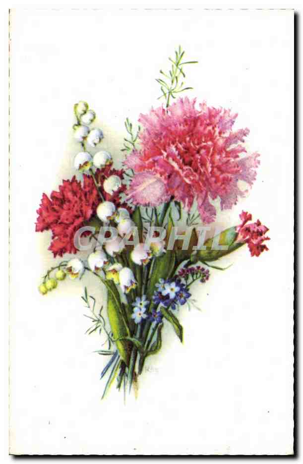 Fleurs - Flowers - bouquet of wildflowers - CPA 