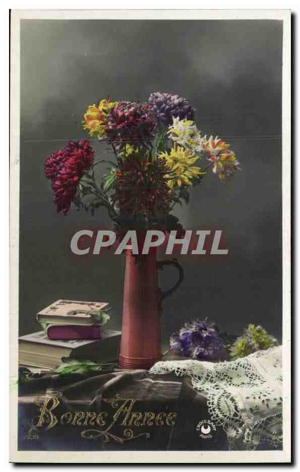 Fleurs - Flowers - pottery vase - CPA 