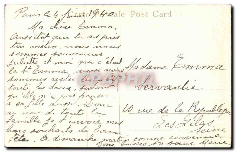 Fleurs - Flowers - two large blooms - CPA  — Verso
