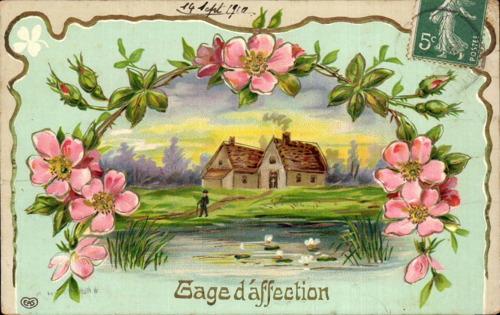Fleurs - Flowers - victorian - country house - CPA 
