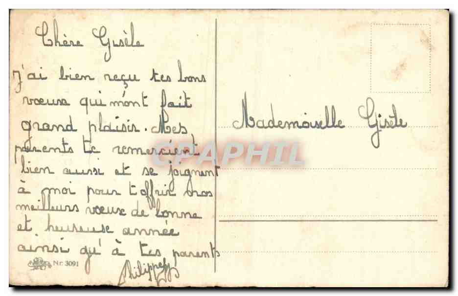 Fleurs - Flowers - victorian - pretty mums - Bonne Annee - CPA  — Verso