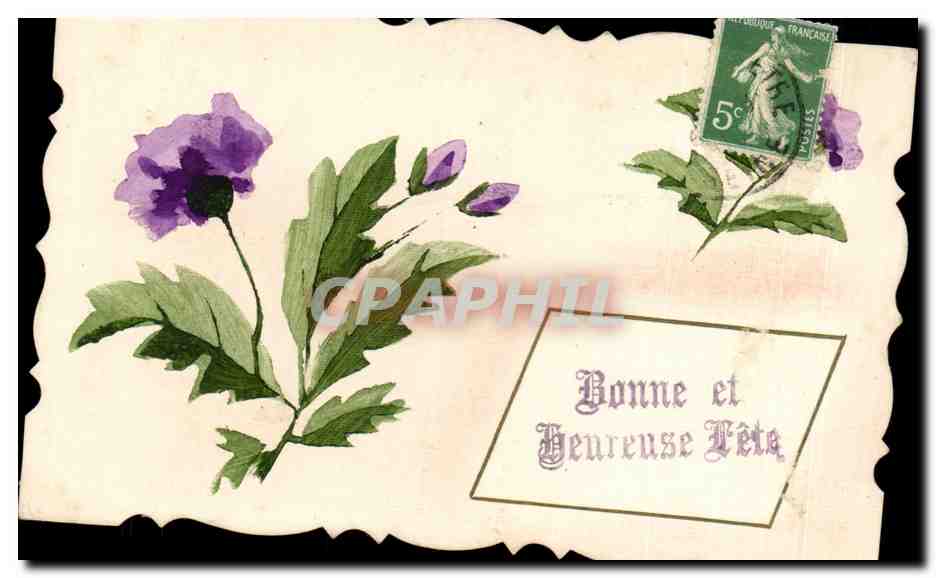 Fleurs - Flowers - scalloped edges - CPA 